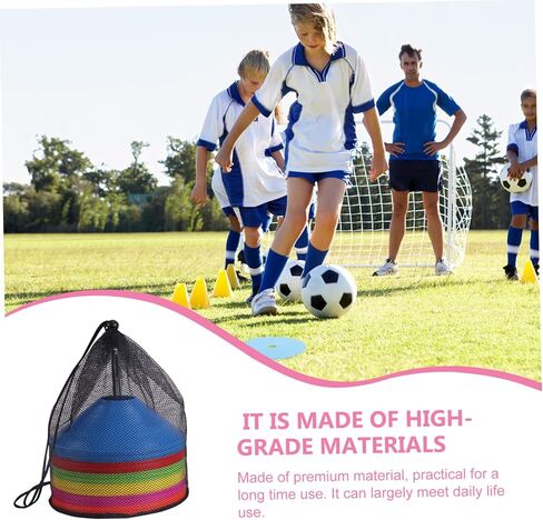 Angoily 4pcs Logo Disc Storage Mesh Pocket Bag Cone Holder Mesh Bag for Outdoor Sports Sports Supplies Drawstring in Saudi Arabia