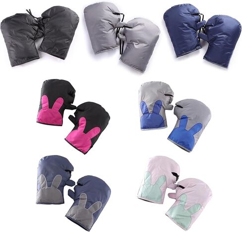 1 Pair Children's Scooter Gloves Thicked Warm Mittens Hand Muffs for Boys Girls Windproof Balance Bike Riding Handlebar in Saudi Arabia