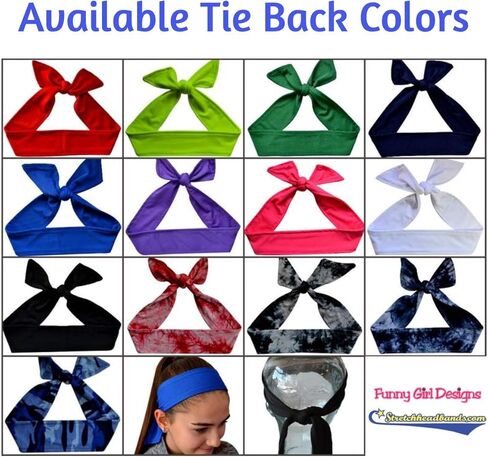 Funny Girl Designs Track and Field TIE Back Moisture Wicking Headband Personalized with The Embroidered Name of Your Choice in Saudi Arabia