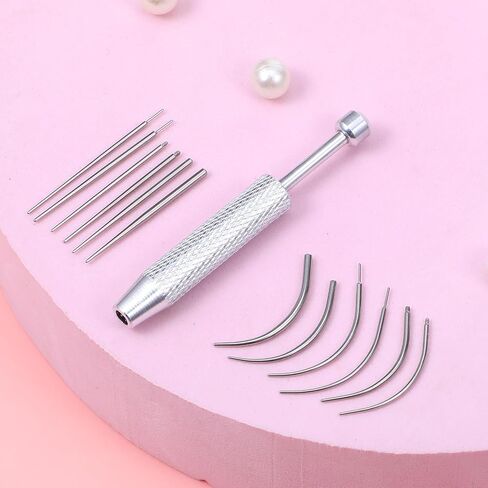 13 Pcs Piercing Taper Tool, Piercing Ball Grabber 16G 18G 20G Straight Curved Needles Insertion Taper Tool Set with Threaded & Threadless Earring Changing Tools for Nose Studs Lip Rings in Saudi Arabia