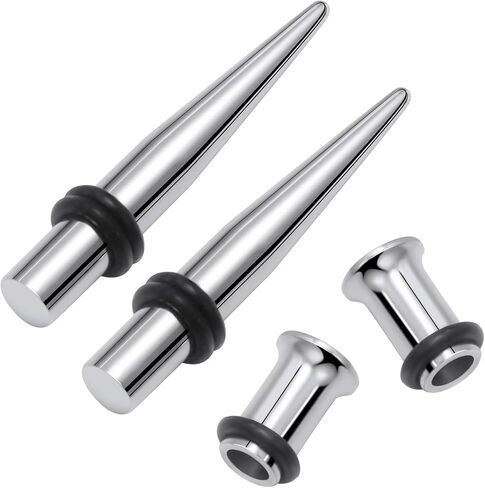 12G 10G 8G 6G 4G 2G 0G 00G Ear Gauge Stretching Kit 316L Surgical Steel Gauges Tapers Tunnels Hypoallergenic Ears Gauges Gauging Plugs Set for Women Men in Saudi Arabia