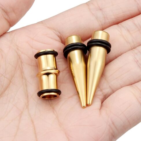 12G 10G 8G 6G 4G 2G 0G 00G قياس الأذن تمتد عدة 316L الجراحية الصلب مقاييس التناقص التدريجي الأنفاق هيبوالرجينيك آذان مقاييس قياس المقابس مجموعة للنساء الرجال in Kuwait