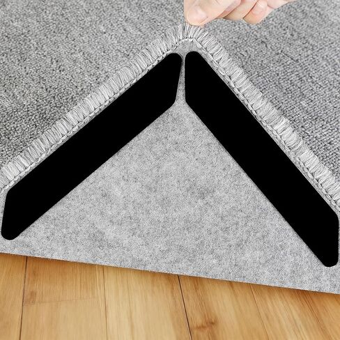 16 قطعة من مقابض وسادات السجاد غير القابلة للانزلاق، تحافظ على زوايا السجاد من التجعيد والتجميع، شريط سجاد قابل لإعادة الاستخدام للأرضيات الصلبة والبلاط، حامل سجاد لاصق مزدوج الجوانب قابل للغسل يبقي الزاوية مسطحة in Kuwait