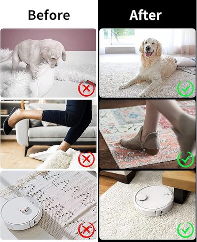 16 قطعة من مقابض وسادات السجاد غير القابلة للانزلاق، تحافظ على زوايا السجاد من التجعيد والتجميع، شريط سجاد قابل لإعادة الاستخدام للأرضيات الصلبة والبلاط، حامل سجاد لاصق مزدوج الجوانب قابل للغسل يبقي الزاوية مسطحة in Kuwait