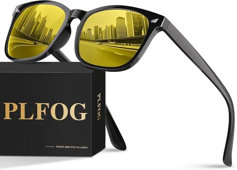 Night Driving Glasses for Men Women - Polarized Night Vision Glasses Anti Glare Nighttime Eyeglasses Yellow Lens in Kuwait