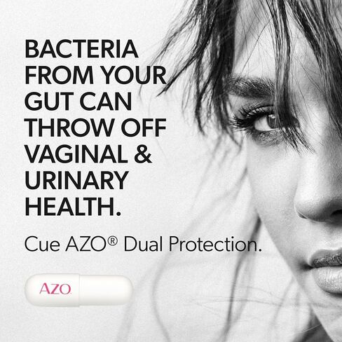 AZO Dual Protection, Urinary + Vaginal Support, Prebiotics and Probiotics for Women*, Starts Working Within 24 Hours, Non-GMO, 30 Count in Kuwait