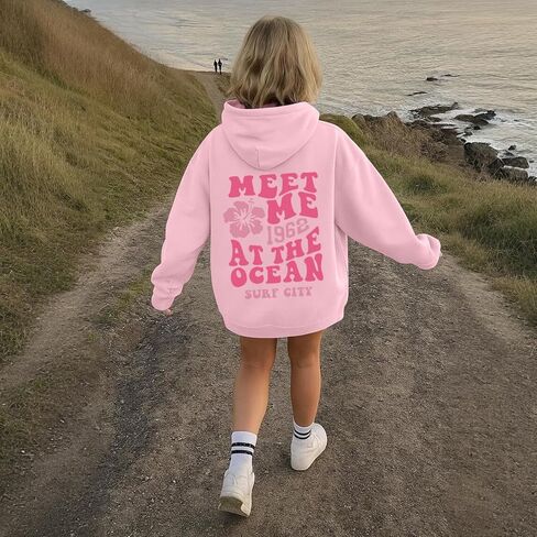 لطيف الوردي هوديس للأطفال الفتيات الجمالية Preppy بلوزات العصرية نفخة هوديي الفتاة زهرة الجرافيك بلوزة كاجوال in Kuwait