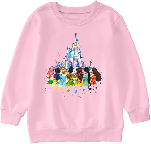 Magical Sweatshirts for Girl: Magic Kingdom Prinecess Tshirt Fleece Princess Sweater Vacation Trip Pullover Top in Saudi Arabia