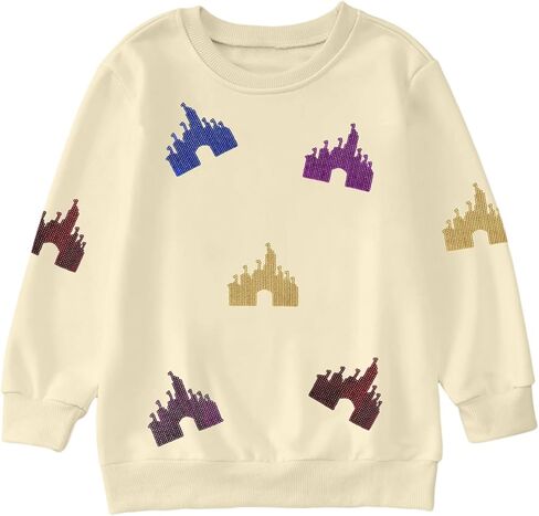 سويت شيرتات سحرية للفتيات: تيشيرت Magic Kingdom Prinecess Tshirt Fleece Princess Sweater Vacation Trip Pullover Top in Kuwait