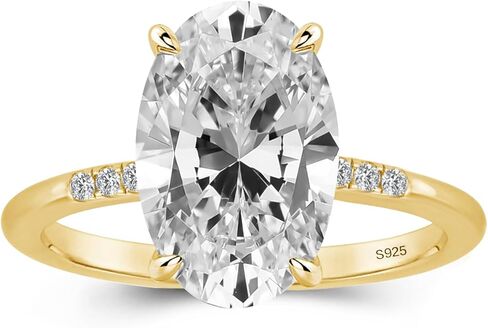3.5ct Solitaire Radiant Cut Engagement Ring,Yellow Gold Plated 925 Sterling Silver Simulated Diamond Promise Ring in Kuwait