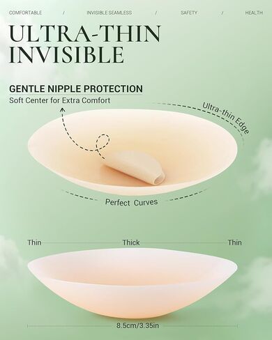 Nipple Covers for Women, 2 Pairs Silicone Reusable Pasties, Sticky Bra, Invisible Waterproof Seamless Nude in Saudi Arabia