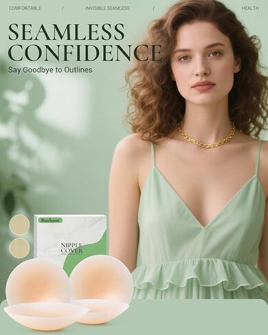 Nipple Covers for Women, 2 Pairs Silicone Reusable Pasties, Sticky Bra, Invisible Waterproof Seamless Nude in Saudi Arabia