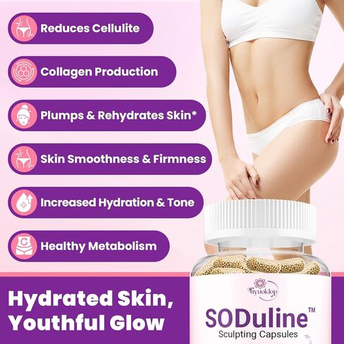 Anti Cellulite Supplement, SODuline™ Sculpting Capsules with French Melon SOD & Phyto Beadlets, Cellulite Reduces, Cellulite Remover for Legs, Skin Smoothing & Thighs, Collagen Supplements, 60 Caps in Saudi Arabia