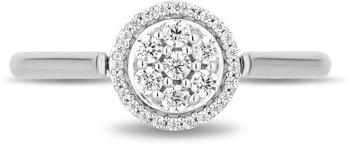 Jewelili Enchanted Disney Fine Jewelry Sterling Silver and 10K Yellow Gold with 1/4 CTTW Diamonds Jasmine Ring Size 6 in Saudi Arabia