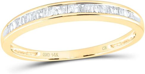 Jewels By Lux 14K Yellow Gold Womens Baguette Diamond Wedding Anniversary Band Ring 1/6 Cttw, Womens Size: 5-9 in Saudi Arabia
