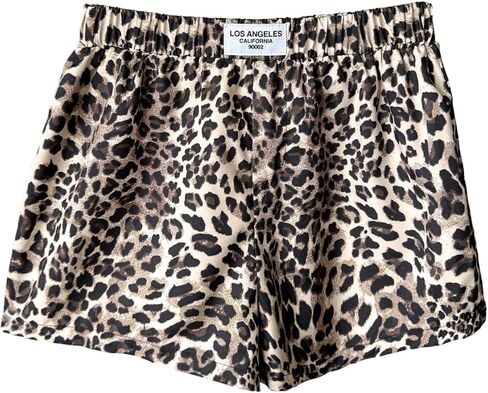 Girl's Leopard Print Casual Shorts Y2K Letter Patched Elastic Waist Summer Mini Shorts in Saudi Arabia