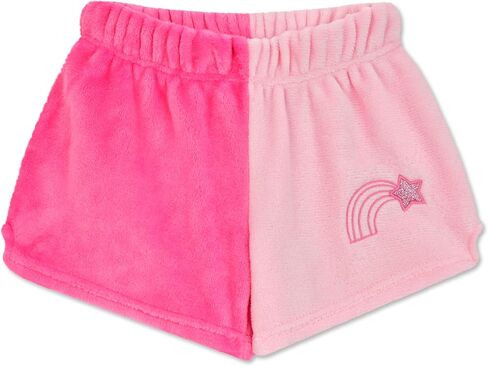 iscream Big Girls Silky Soft Embroidered Accent Plush Fleece Shorts - Bold Color Block Collection in Saudi Arabia