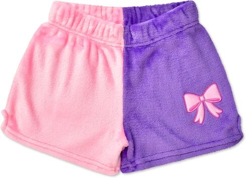 iscream Big Girls Silky Soft Embroidered Accent Plush Fleece Shorts - Bold Color Block Collection in Saudi Arabia