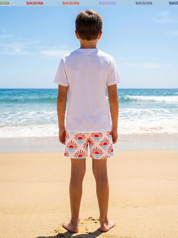 BRISIRA Boys Swim Trunks with Compression Liner Bathing Suit Kids Anti-Chafe Quick Dry Swimsuit Swim Shorts Youth Teens 5-16Y in Saudi Arabia