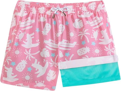 BRISIRA Boys Swim Trunks with Compression Liner Bathing Suit Kids Anti-Chafe Quick Dry Swimsuit Swim Shorts Youth Teens 5-16Y in Saudi Arabia