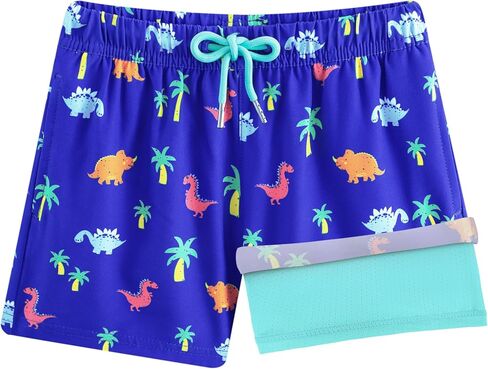 BRISIRA Boys Swim Trunks with Compression Liner Bathing Suit Kids Anti-Chafe Quick Dry Swimsuit Swim Shorts Youth Teens 5-16Y in Saudi Arabia