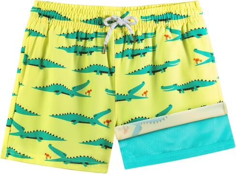 BRISIRA Boys Swim Trunks with Compression Liner Bathing Suit Kids Anti-Chafe Quick Dry Swimsuit Swim Shorts Youth Teens 5-16Y in Saudi Arabia