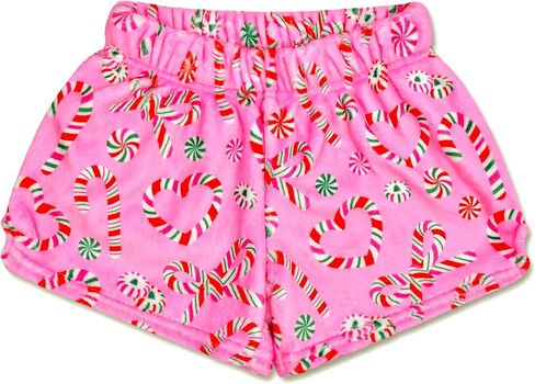 iscream Big Girls Silky Soft Plush Fun Print Fleece Shorts - Holiday Cheer Collection in Saudi Arabia