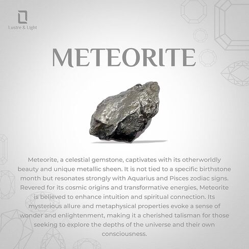 Meteorite Rough Shape Jewelry Set in Sterling Silver – Natural Gemstone Jewelry Gift for Women (Free Size) in Saudi Arabia