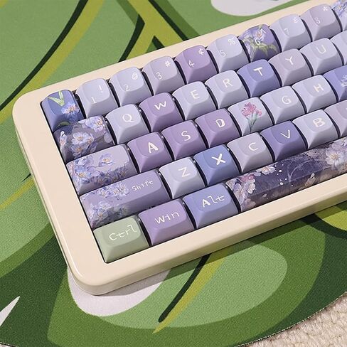 152 Keys Custom PBT Dye Sub Keycaps Cherry Profile Blue Rose Keycap Set Fit for 61/64/75/84/Alice Mechanical Keyboard Cherry Mx Switches in Kuwait