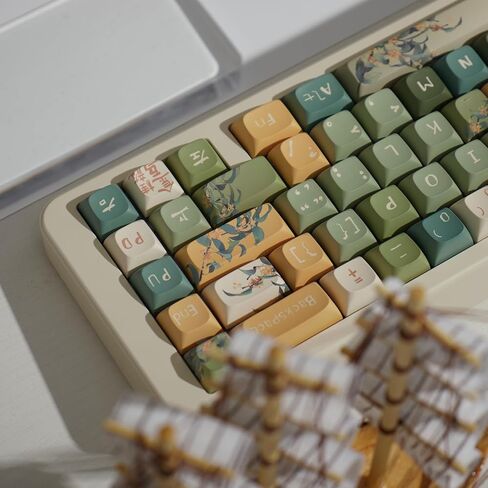 152 Keys Custom PBT Dye Sub Keycaps Cherry Profile Blue Rose Keycap Set Fit for 61/64/75/84/Alice Mechanical Keyboard Cherry Mx Switches in Kuwait