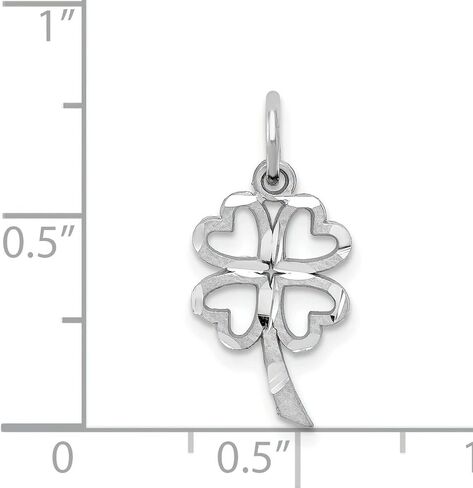 10K White Gold 4 Leaf Clover Charm Good Luck Lucky in Saudi Arabia