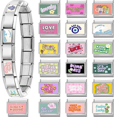 papasgix 11Pcs Italian Charms, 10mm*9mm Silver Italian Charm Bracelet Link Multiple Patterns DIY Jewelry Gifts in Saudi Arabia