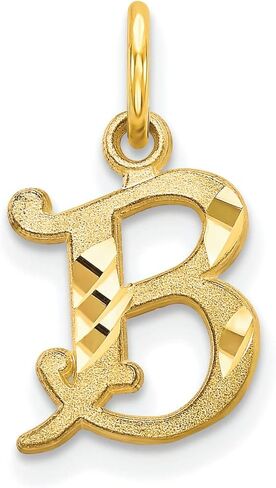 10K Yellow Gold Initial B Charm Letter Jewelry in Saudi Arabia