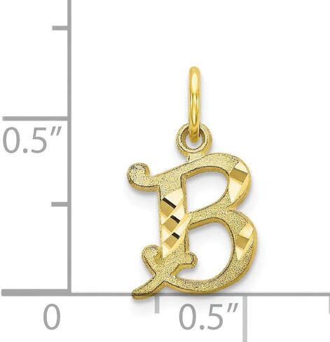 10K Yellow Gold Initial B Charm Letter Jewelry in Saudi Arabia
