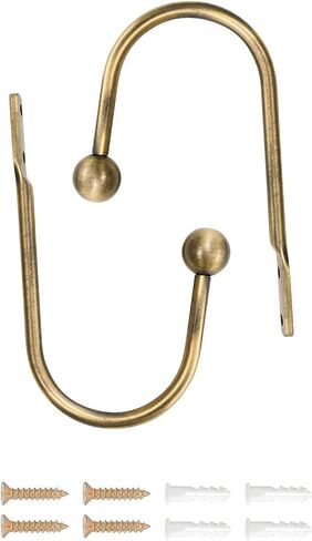 Curtain Tie Backs Hooks, 2 Pcs Metal Curtain Holdbacks, Retro U-Shaped Wall Mounted Curtain Tieback Decorative Drapery Holder with Screws for Bedroom Fixed Curtain or Hanging Items in Saudi Arabia