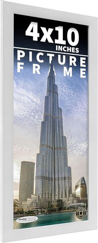 ملصق بالوزا 4 × 10 اطار صورة من الخشب الابيض المعاصر - اكريليك بالاشعة فوق البنفسجية ودعم لوح فوم واجزاء تعليق متضمنة! in Kuwait