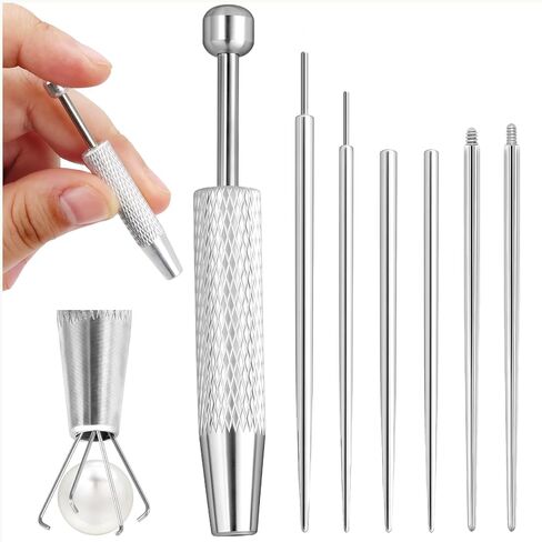 Piercing Ball Grabber Tool Kit for Jewelry Changes Piercing Taper Insertion Tools 14G 16G 18G Stainless Steel Flat Back Earrings Applicator Tool Threadless Body Insertion Pins for Ear Nose Lip in Saudi Arabia