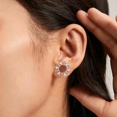Ear Tunnels Gauges, 2PCS Stainless Steel Tunnel Set Hollow Flower with Cubic Zirconia Tunnel Plugs Screw Fit Ear Gauges 00G Ear Piercing Jewelry in Kuwait