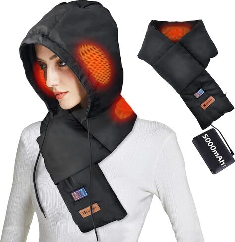 IC ICLOVER Heated Scarf, with Rechargeable 5000mAh Power Bank, Electric Heating Scarf, Quick Heat Neck Warmer Wrap for Women in Saudi Arabia