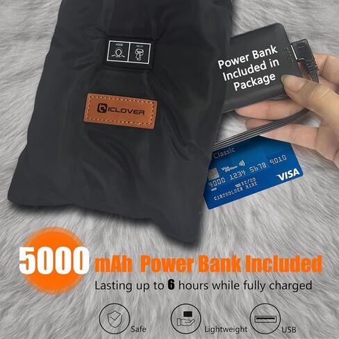 IC ICLOVER Heated Scarf, with Rechargeable 5000mAh Power Bank, Electric Heating Scarf, Quick Heat Neck Warmer Wrap for Women in Saudi Arabia