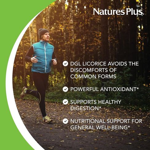 كبسولات عرق السوس العشبية (DGL) من NaturesPlus - 500 مجم، 60 مكمل نباتي - نباتي، خالي من الغلوتين - 60 وجبة in Kuwait