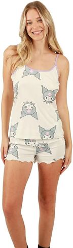 Bioworld Juniors Kuromi Sleepwear Set: Robe, Cami, and Sleep Shorts in Saudi Arabia