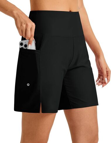Women's 7" High Waisted Swim Board Shorts Quick Dry Beach Swimsuit Bottom Shorts for Women with Liner Pockets in Saudi Arabia