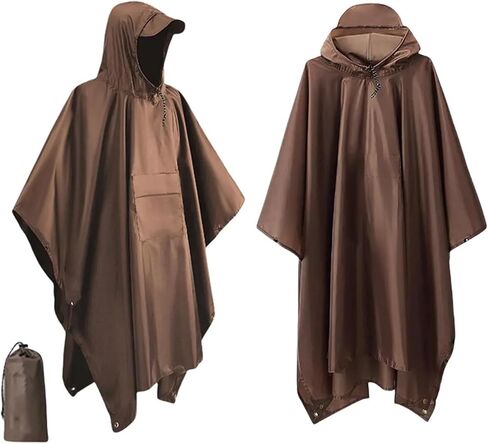 Rain Poncho Waterproof Hooded Rain Poncho with Pocket Waterproof Lightweight Coat Unisex Raincoat for Men Women(Green) in Saudi Arabia