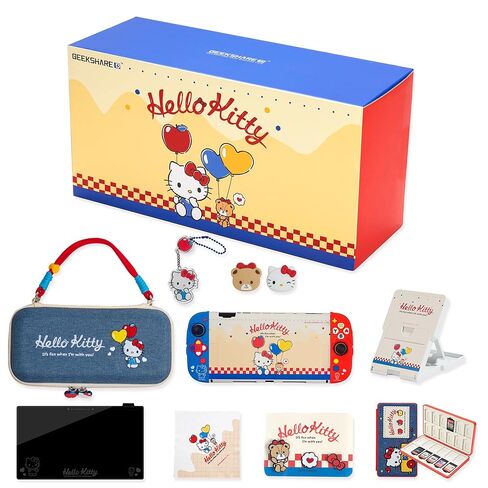 Kuitmor Switch Accessories Bundle for Switch OLED:Carrying Case,Protective Case,Game Card Case,Screen Protector,Playstand,Thumb Grip Caps and More(11 in 1) in Kuwait