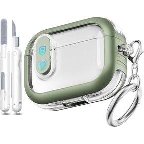 غطاء حافظة AirPods 4th Generation 2024، مقاوم للصدمات من الدرجة العسكرية، جراب TPU ناعم وشفاف للغاية ومضاد للاصفرار لـ AirPods 4 مع مجموعة تنظيف وإبزيم دائري لطيف، أبيض شفاف in Kuwait