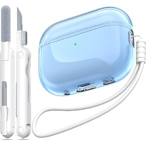 for AirPods Pro 3 Clear Case 2025, Military-Grade Shockproof, Soft TPU Highly Transparent Anti-Yellowing for AirPods Pro 3 Case with Cleaning Kit & Cute Round Buckle, Clear White in Saudi Arabia