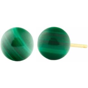 Trustmark 14k الذهب الأصفر الطبيعي 6 مم الملكيت الأخضر الكرة مسمار أقراط in Kuwait