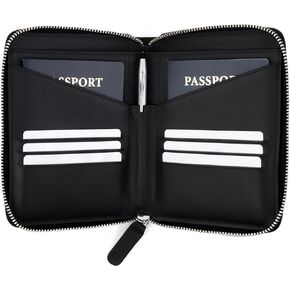 حامل جواز سفر من الجلد المحبب بالكامل لجوازي سفر - حامل جواز سفر مزدوج ومنظم وثائق السفر - محفظة سفر RFID للأزواج - جملي in Kuwait