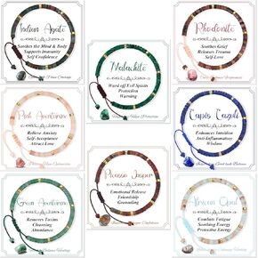 WAINIS 8Pcs Inspirational Gifts Bracelets for Women Natural Stone Crystal Healing Beaded Bracelets Adjustable Spiritual Protective Stones Beads Bracelets for Women Friends Sister in Kuwait